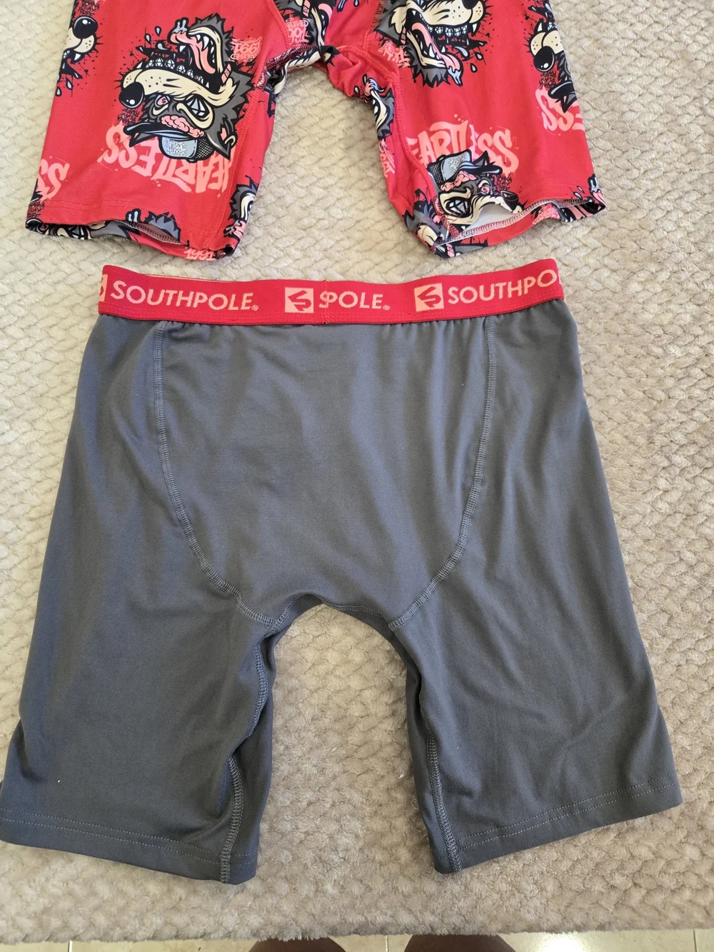South Pole Men’s 2-Pack Boxer Briefs – Red & Gray Medium
